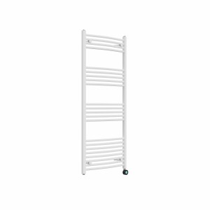 Fjord 1400 x 600mm Curved White Thermostatic Touch Control Electric Heated Towel Rail