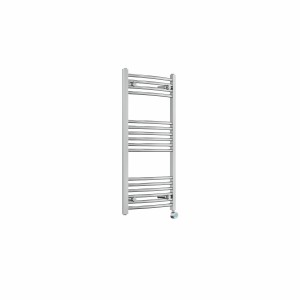 Fjord 1000 x 500mm Curved Chrome Thermostatic Touch Control Electric Heated Towel Rail