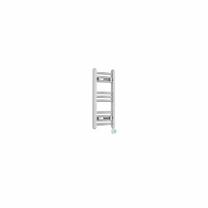 Fjord 600 x 300mm Curved Chrome Thermostatic Touch Control Wifi Electric Heated Towel Rail