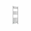Fjord 1200 x 500mm Curved Chrome Prefilled Electric Heated Towel Rail