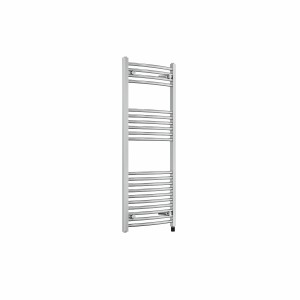 Fjord 1200 x 500mm Curved Chrome Prefilled Electric Heated Towel Rail