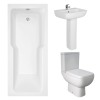 RAK Series 600 Modern Bathroom Suite and Straight Shower Bath - 1700 x 750mm