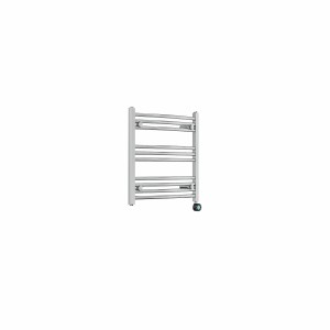 Fjord 600 x 600mm Curved Chrome Thermostatic Touch Control Wifi Electric Heated Towel Rail