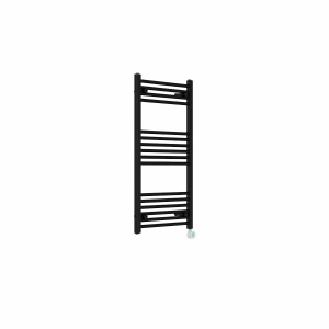 Bergen 1000 x 500mm Straight Black Thermostatic Touch Control Wifi Electric Heated Towel Rail