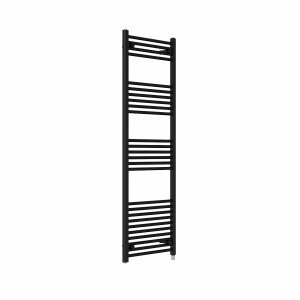 Bergen 1600 x 500mm Straight Black Prefilled Electric Heated Towel Rail