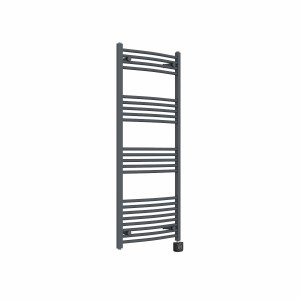 Fjord 1400 x 600mm Curved Anthracite Thermostatic Wifi Control Electric Heated Towel Rail