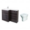 Calm Grey Left Hand Combination Vanity Unit with Rak-Resort Toilet & Soft Close Seat & Concealed Cistern - 1100mm