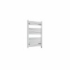 Bergen 800 x 600mm Straight Chrome Prefilled Electric Heated Towel Rail
