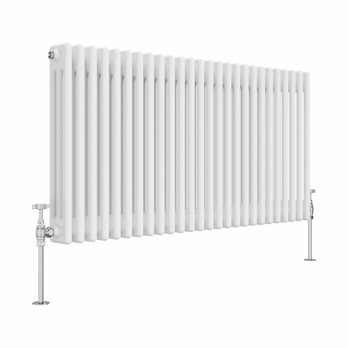 Bern 600 x 1190mm White Triple Column Horizontal Traditional Radiator