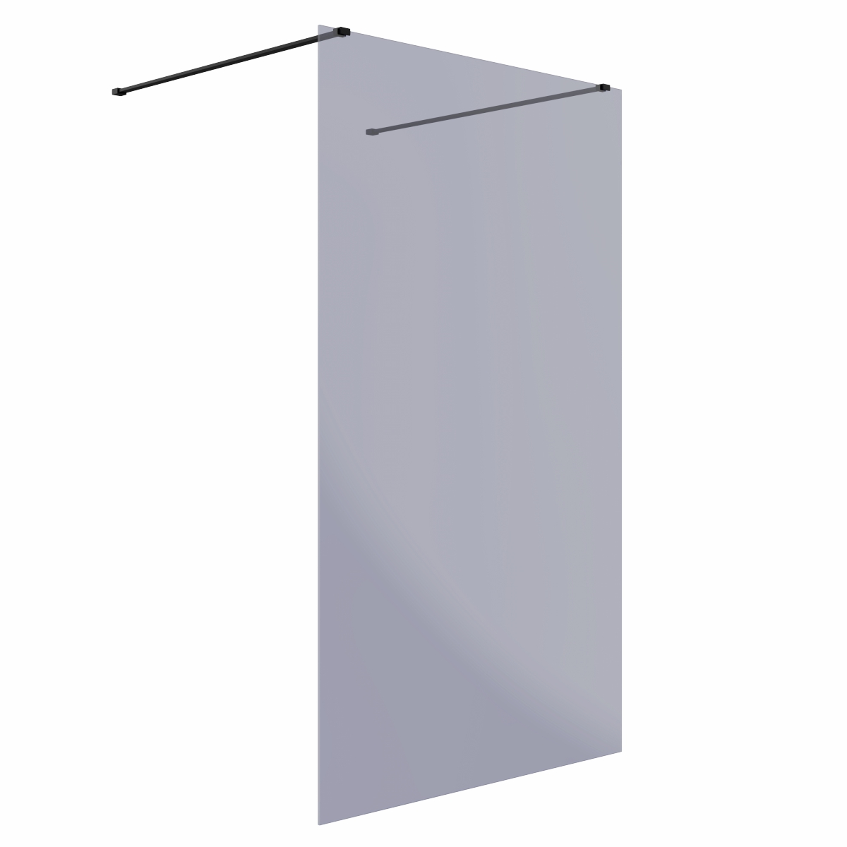 Wasdale 1200mm Black Smoked Walk Through Wet Room Screen