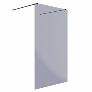 Wasdale 1200mm Black Smoked Walk Through Wet Room Screen