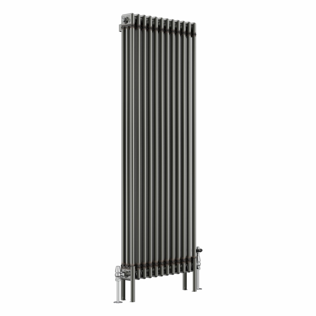 Bern 1500 x 560mm Raw Metal Triple Column Vertical Traditional Radiator