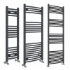 Fjord - Curved Anthracite Heated Towel Rail - Choice of Size