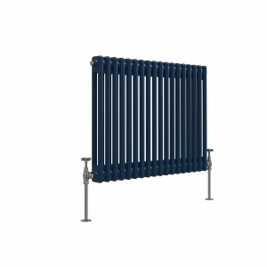 Bern 600 x 830mm Sapphire Blue Double Column Horizontal Traditional Radiator