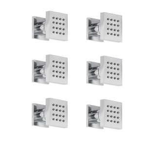 Modern 50mm Square Body Jet x 6 - Chrome