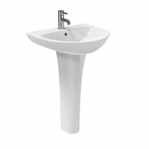 Fresh Curved 550mm Basin with Full Pedestal