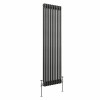 Bern 1500 x 470mm Black Silver Double Vertical Column Radiator