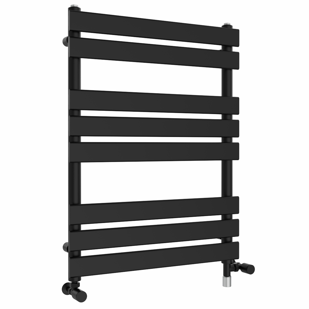 Juva 800 x 600mm Dual Fuel Satin Black Flat Panel Simple Electric Heated Towel Rail