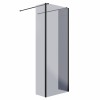 Wasdale 760mm Black Smoked Walk Through Wet Room Screen with 300mm Hinged Return Screen