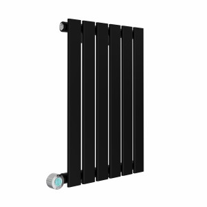 Karlstad 600 x 410mm Black Flat Panel Horizontal Wifi Electric Radiator - 400W