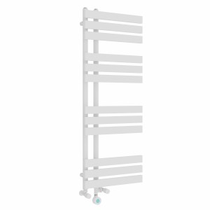 Koli 1200 x 450mm Dual Fuel White Thermostatic Touch Control Wifi Electric Heated Towel Rail