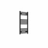 Fjord 1000 x 500mm Curved Black Prefilled Electric Heated Towel Rail