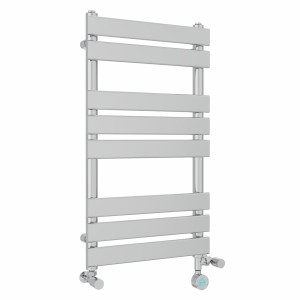Juva 800 x 450mm Dual Fuel Chrome Flat Panel Thermostatic Touch Control Electric Heated Towel Rail