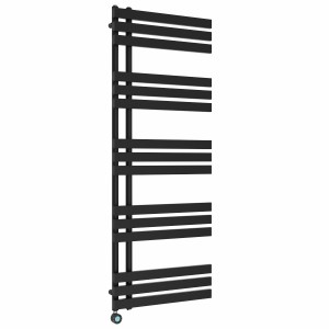 Koli 1600 x 600mm Black Thermostatic Touch Control Electric Heated Towel Rail
