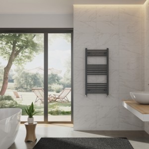 Bergen 1000 x 500mm Straight Anthracite Heated Towel Rail