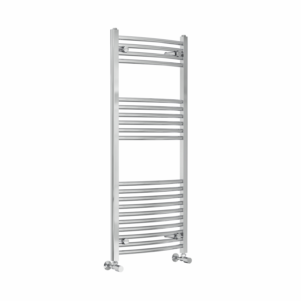 Fjord 1200 x 500mm Curved Chrome Heated Towel Rail