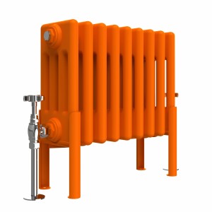 Bern 300 x 425mm Traditional Bright Orange Horizontal Four Column Radiator