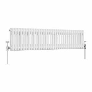 Bern 300 x 1460mm White Double Column Horizontal Traditional Radiator