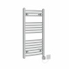 Fjord 800 x 400mm Curved Chrome HEC Thermostatic Electric Heated Towel Rail