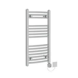 Fjord 800 x 400mm Curved Chrome HEC Thermostatic Electric Heated Towel Rail