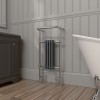 Salzburg Traditional Victorian Chrome & Grey Towel Rail Radiator