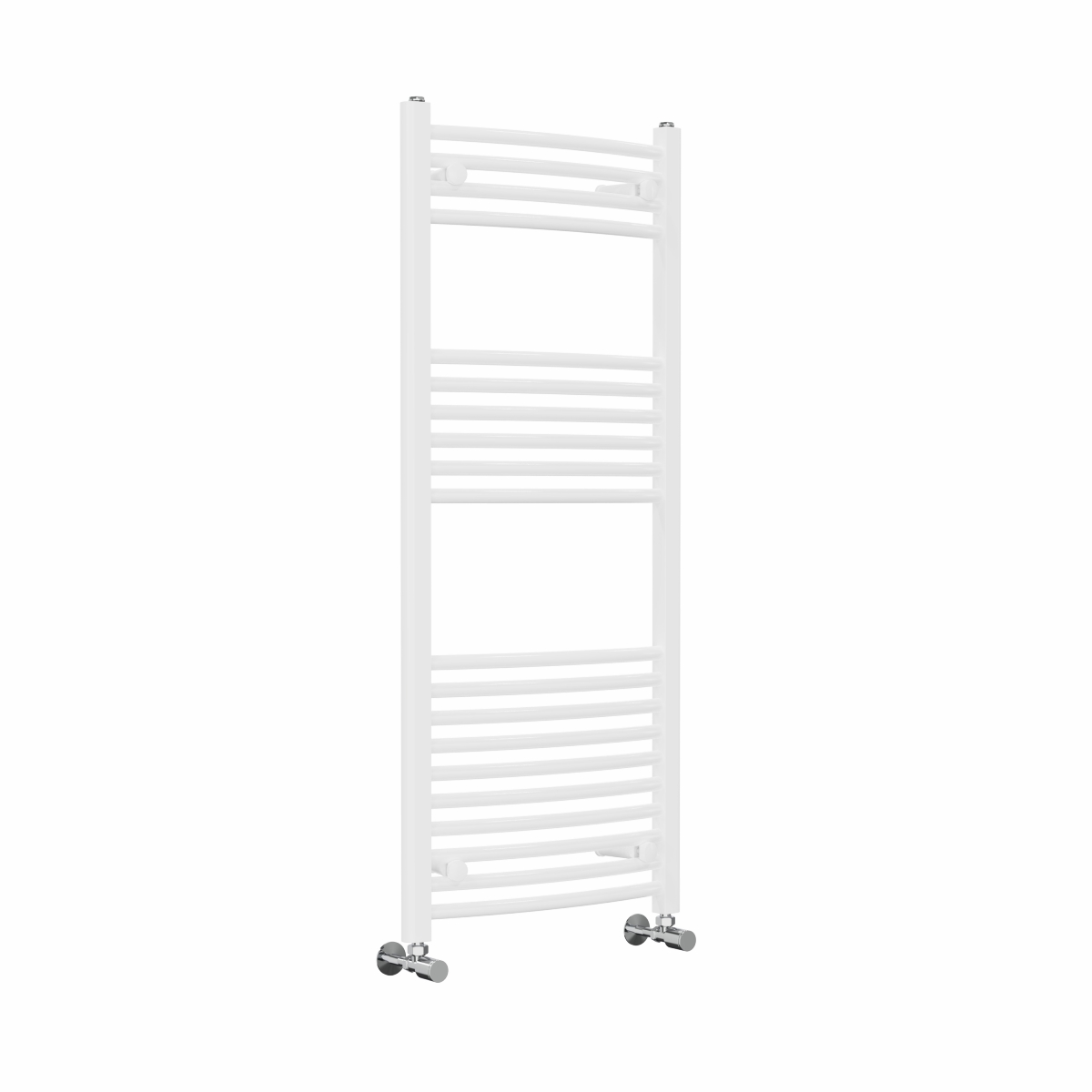 Fjord 1200 x 500mm Curved White Heated Towel Rail