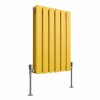 Karlstad 600 x 410mm Zinc Yellow Double Horizontal Flat Panel Designer Radiator