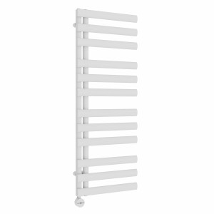 Kongsberg 1200 x 450mm White Thermostatic Touch Control Electric Towel Rail