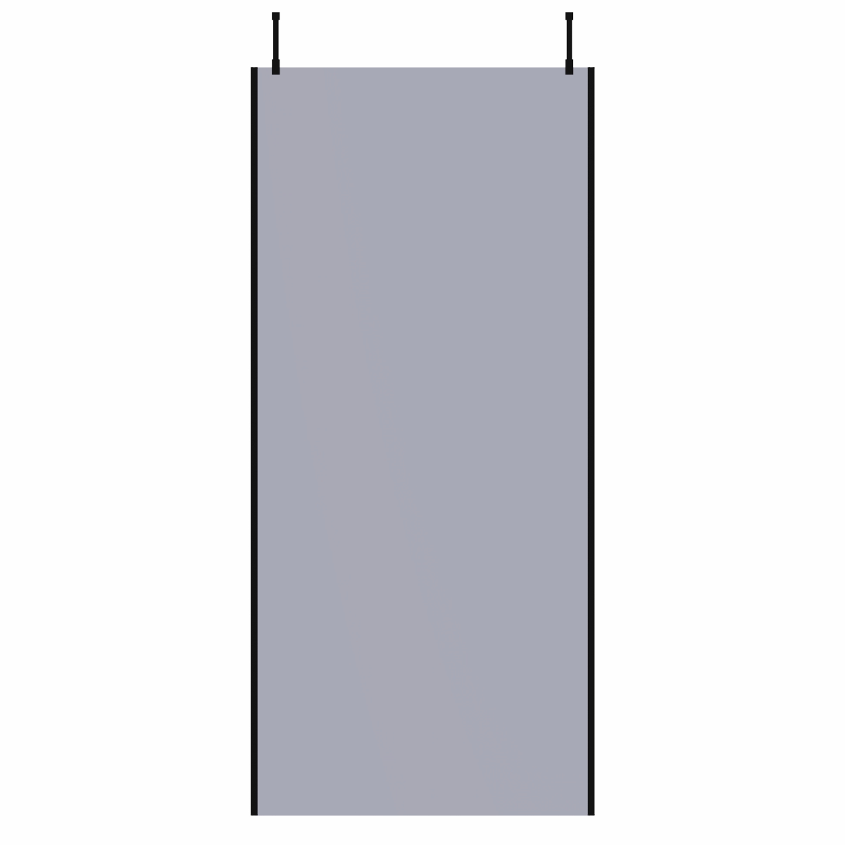 Wasdale 900mm Black Smoked Walk Through Wet Room Screen with 215mm Hinged Return Screens & L- Shape Support Arms