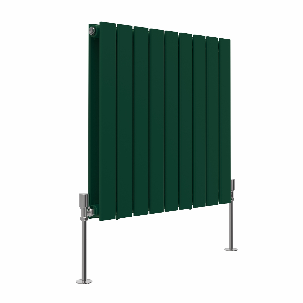 Karlstad 600 x 614mm Moss Green Double Flat Panel Horizontal Designer Radiator