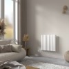 Norden 600 x 591mm White Horizontal Oval Tube Wifi Electric Radiator - 600W