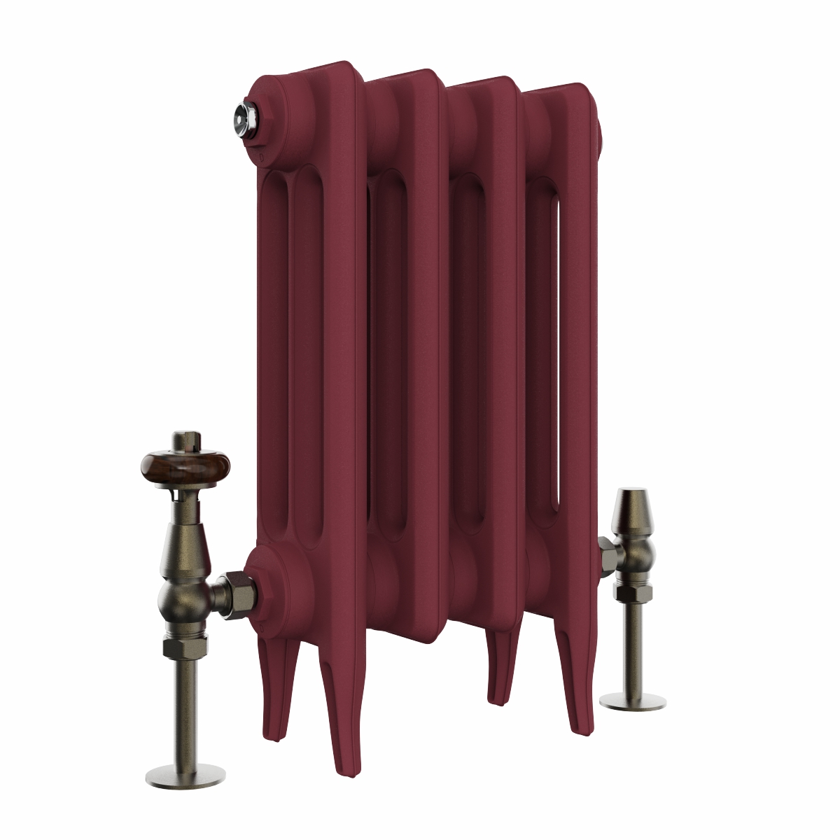 Classic  450 x 282mm  Farrow & Ball Eating Room Red Triple Column Cast Iron Radiator - 4 Sections