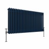 Bern 600 x 1190mm Sapphire Blue Triple Column Horizontal Traditional Radiator