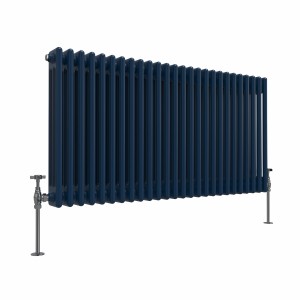 Bern 600 x 1190mm Sapphire Blue Triple Column Horizontal Traditional Radiator