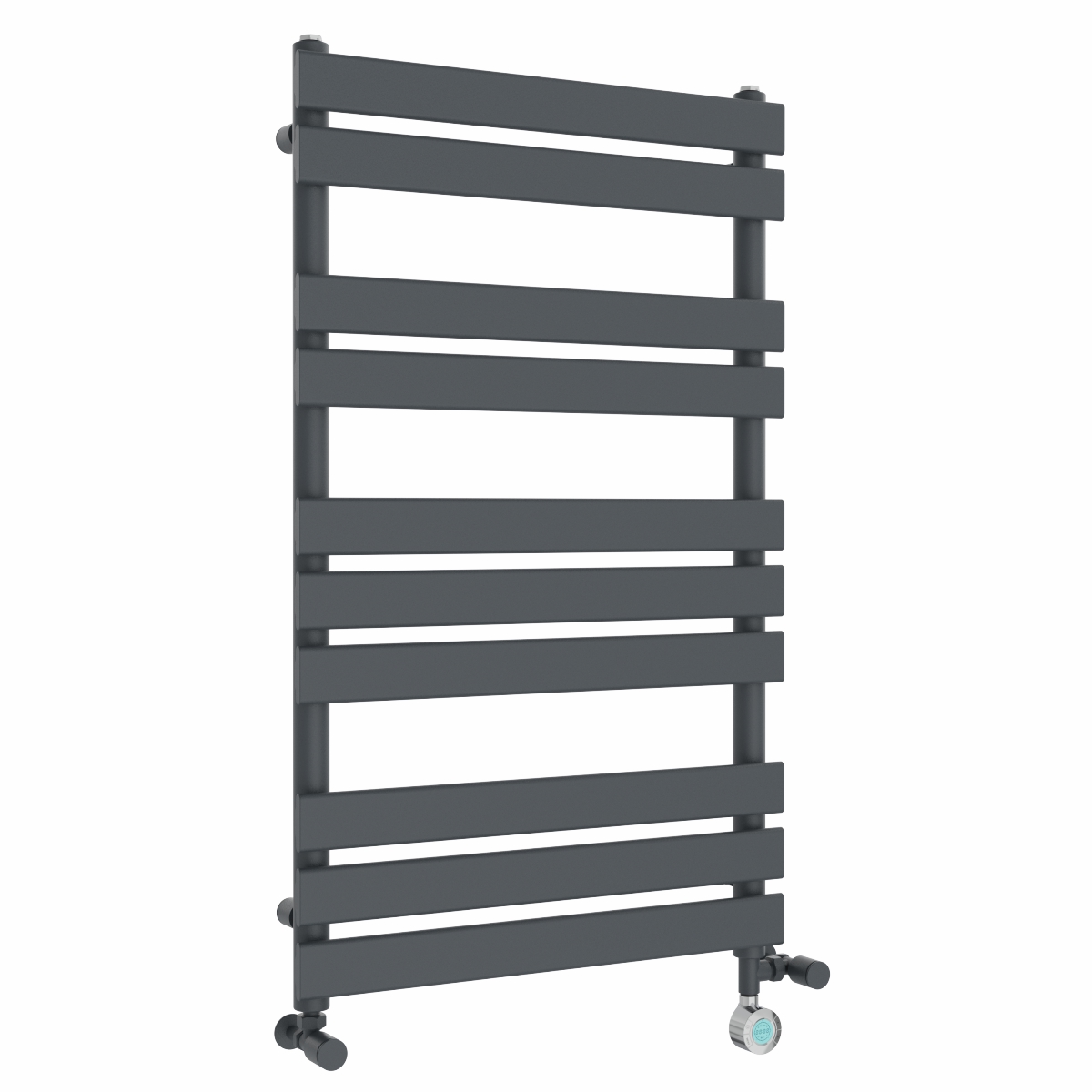 Juva 1000 x 600mm Dual Fuel Sand Grey Flat Panel Thermostatic Touch Control Wifi Electric Heated Towel Rail
