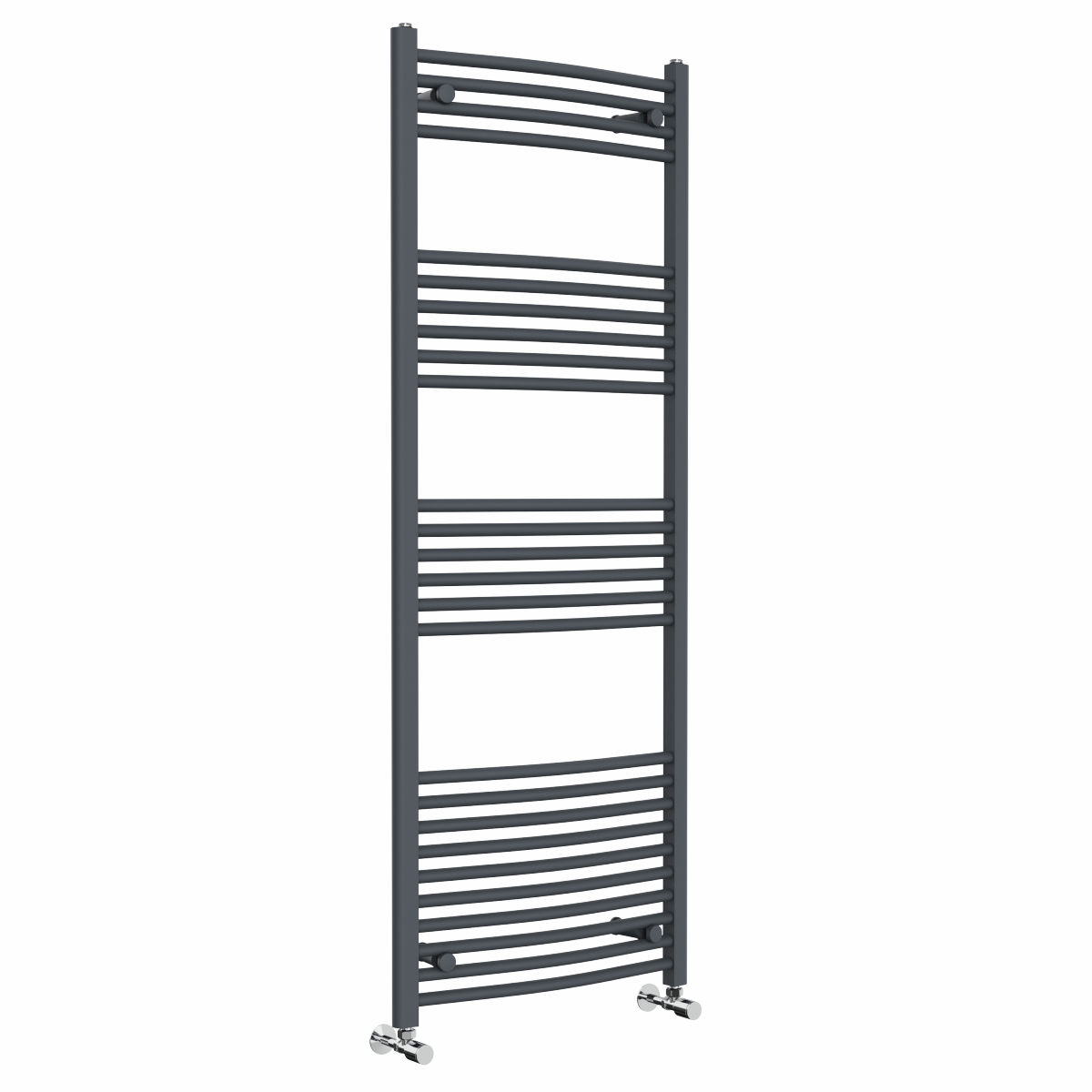 Fjord 1600 x 600mm Curved Anthracite Heated Towel Rail