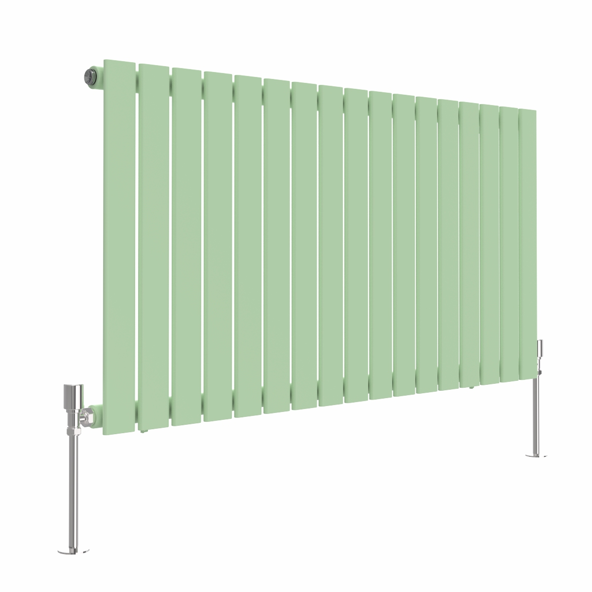 Karlstad 600 x 1158mm Pastel Green Single Flat Panel Horizontal Designer Radiator