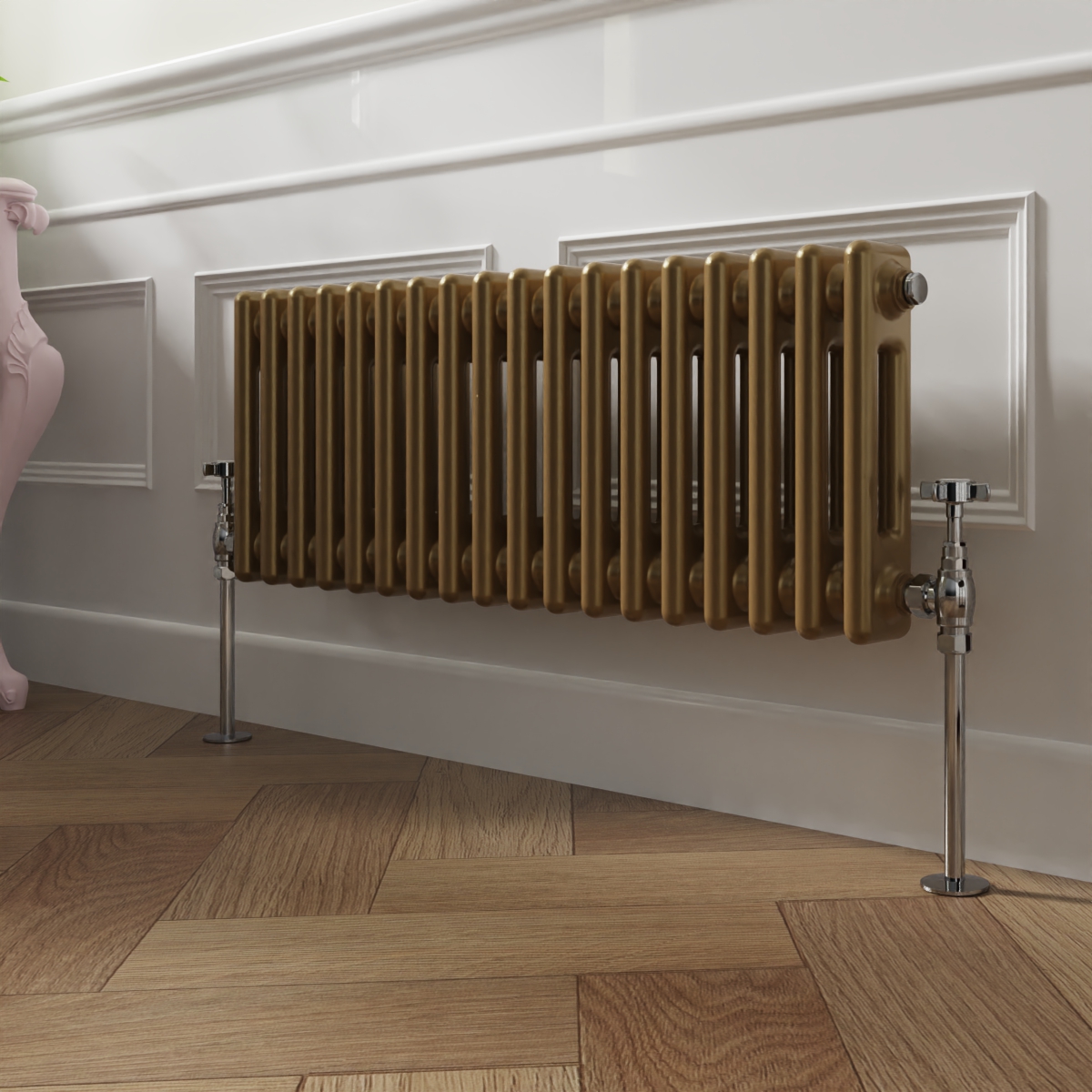 Bern 300 x 830mm Metallic Gold Double Horizontal Column Radiator