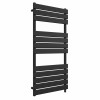 Juva 1200 x 600mm Satin Black Flat Panel Simple Electric Heated Towel Rail