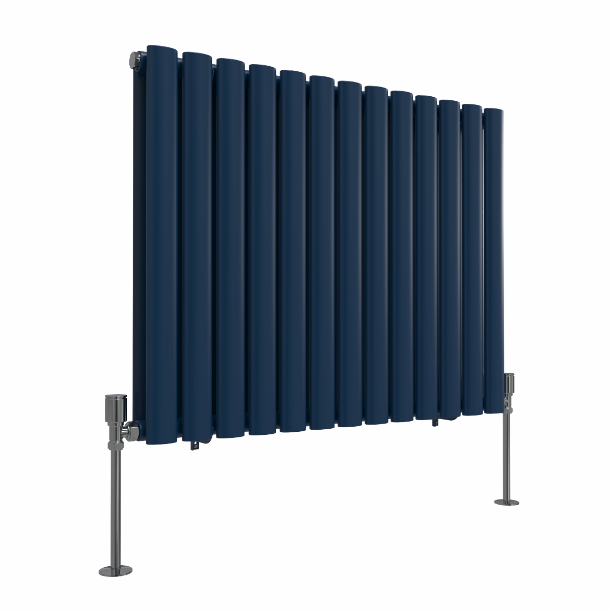 Norden 600 x 768mm Sapphire Blue Double Horizontal Oval Column Designer Radiator